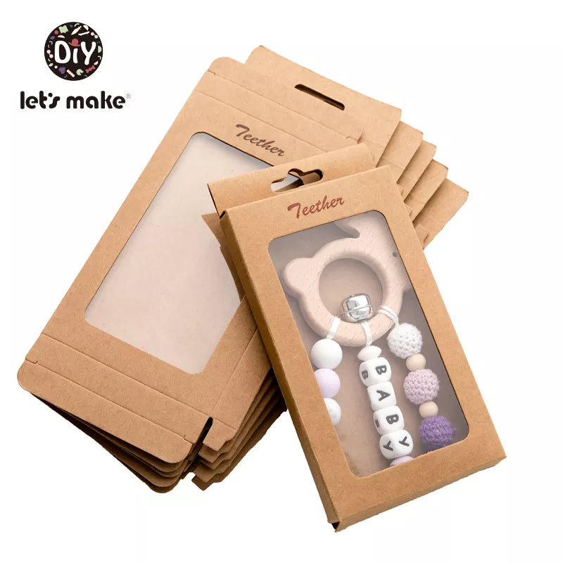 Let's Make Baby Gift/Merchandise/Packing Box 100pc Kraft Paper Wedding Wrapping Jewelry Supply Pendants Accessories Baby Teether