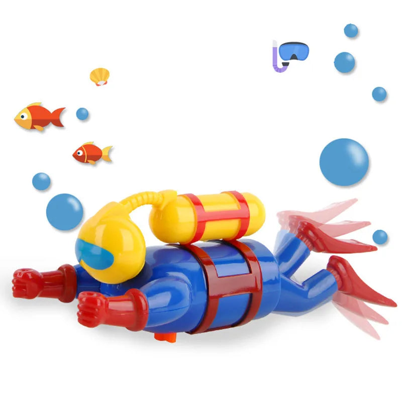 Creative Divers Doll Clockwork Toys Baby Bath Toys  Swimming Simulation Potential Diver Infant Kids Bath  Shower Games Baby Gift