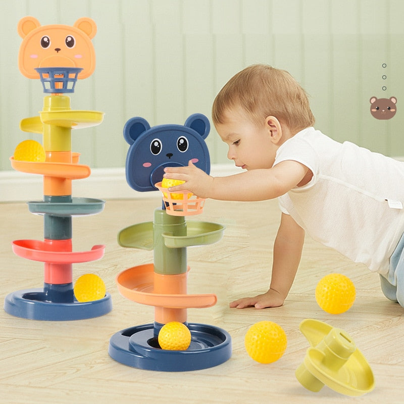 Montessori Toys Baby 0 12 24 36 Months Track Rolling Ball Push Pop Sliding Ball Early Education Toys Games Children Sensory Toy
