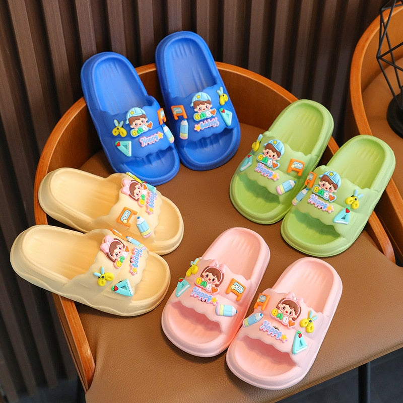 Kids Slippers for Boys Girls New Summer Beach Shoes Baby Toddler Soft Indoor Slippers Children Cartoon Sandals Kids House Shoes